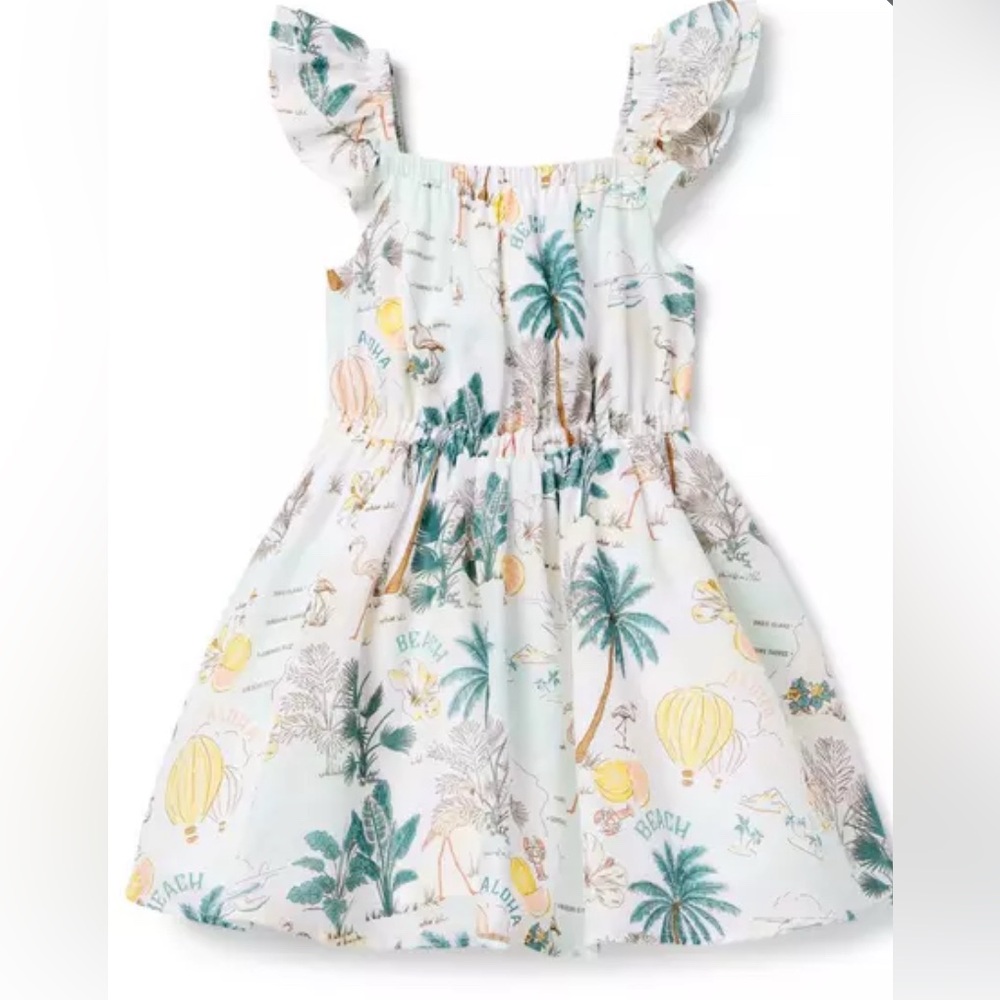 🎉Host Pick🎉 Janie & Jack Tropical Island Flutter Spring Break Dress 18-24 months